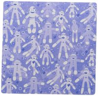 3dRose LLC 8 x 8 x 0.25 Inches Mouse Pad, Sweet Purple/White Monkeys (mp_38948_1)