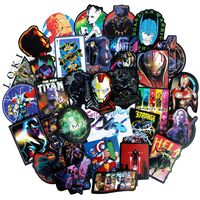 YAMIOW Cool Waterproof Vinyl Sticker for Phone Skateboard Guitar Laptop Motocycle Car Luggage Decal Graffiti Stickers (50 pcs for Super Hero Style（Dark）)