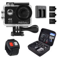 4K Sports Action Camera by REMALI, The Best Action Camera Package Available ON Amazon - Carrying Case, 2 Extra Batteries, Dual Battery Charger, Remote Control, 19 Mounts and Accessories!! Buy Now!