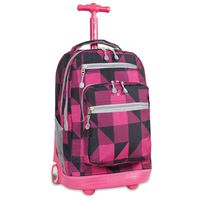 J World New York Sundance Rolling Backpack, Block Pink, One Size