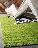 Unique Loom Solo Solid Shag Collection Modern Plush Grass Green Area Rug (4' 0 x 6' 0)