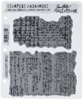 Stampers Anonymous Tim Holtz Cling Rubber Stamp Set, 7" by 8.5", Ledger Script