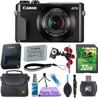 Canon PowerShot G7 X Mark II Camera (Black) with 32GB Memory Card + Exclusive Accessory Bundle