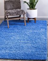 Unique Loom Solo Solid Shag Collection Modern Plush Periwinkle Blue Area Rug (10' 0 x 13' 0)