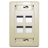 Belden AX102583 Surface Mount Box Plate, Smb, 4 Port, 1 Gang, Ivory Finish