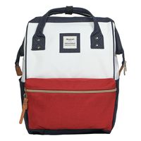 Himawari Polyester Backpack Unisex Vintage School Bag Fits 13-inch laptop Red+White