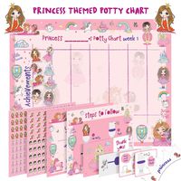 Potty Training Chart for Toddlers - Princess Design - Sticker Chart, 4 Week Reward Chart, Certificate, Instruction Booklet and More - for Girls