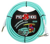 Pig Hog PCH20SGR Right-Angle 1/4" to 1/4" Seafoam Green Guitar Instrument Cable, 20 Feet