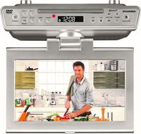 Sylvania 10" Under Cabinet Counter Kitchen TV with Built in CD/DVD Player, HDMI, Bluetooth, USB, and FM Radio