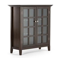 Simpli Home AXREG007 Acadian Solid Wood 39 inch Wide Rustic Medium Storage Cabinet in Tobacco Brown