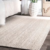 nuLOOM Rigo Hand Woven Jute Rug, 8' Round, Off-white