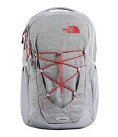The North Face Jester Backpack, Mid Grey Dark Heather/Fiery Red