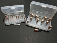 AA & AAA and 18650 Rechargeable Batteries Plastic Storage Box Container Holder Battery Case Keep Your Batteries Organizing (2, AA & AAA Battery Clear Box 50 each)