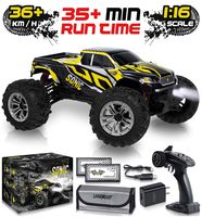 1:16 Scale Large RC Cars 36+ kmh Speed - Boys Remote Control Car 4x4 Off Road Monster Truck Electric - All Terrain Waterproof Toys Trucks for Kids and Adults - 2 Batteries + Connector for 35+ Min Play