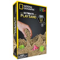 NATIONAL GEOGRAPHIC Play Sand with Castle Molds and Tray - 2 LBS (Natural) - A Kinetic Sensory Activity