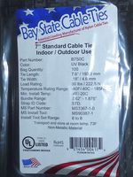 7" UV BLACK NYLON WIRE CABLE ZIP TIES TIE WRAP, USA, Qty 100