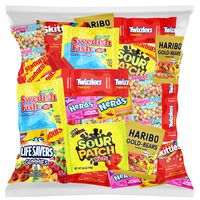 Candy Party Mix Bag Includes Skittles Swedish Fish Nerds Haribo Gummy Sour Patch Twizzlers Life Savers Starburst Sweet Tarts by Variety Fun (40 Ounce)