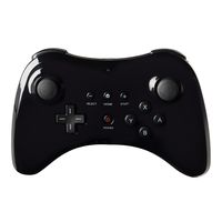 Wii U Pro Controller Gamepad | Black | Wireless + Rechargeable Bluetooth | Dual Analog Joystick by SIBIONO.