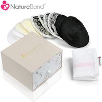 NatureBond Premium Breastfeeding Nursing Breast Pads - 10 Bamboo Cotton Washable Reusable Nipple Pads - Contoured Pads in Beautiful Lace with Large Laundry Bag