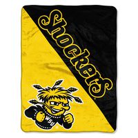 The Northwest Company Officially Licensed NCAA Wichita State Shockers Halftone Micro Raschel Throw Blanket, 46" x 60", Multi Color