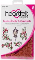 Heartfelt Creations Festive Holly & Cardinals Cling Rubber Stamp Set - HCPC-3791
