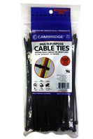 Cambridge Multi Purpose Cable Ties 8 inch 75 Lb 100 Pack Standard Duty UV Black