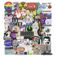 Science Laptop Stickers for Kids, Experiments Decal for Teen, 50pcs Pack Vinyl Skateboard Water Bottle Phone Computer Travel Case Guitar Snowboard Luggage Car Bike Graffiti Decal