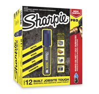 Sharpie Pro Permanent Marker, Medium, Chisel Tip, Blue, 12-Count Marker (2018328)