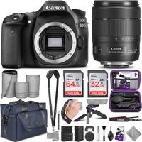 Canon EOS 80D DSLR Camera and Canon EF-S 18-135mm f/3.5-5.6 is USM Lens with Altura Photo Complete Accessory and Travel Bundle