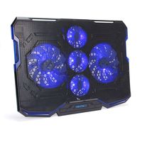 ENHANCE Cryogen Gaming Laptop Cooling Pad - Fits up to 17 inch Computer - Adjustable Laptop Cooling Stand with 5 Ultra Quiet Cooler Fans, 2 USB Ports and LED Lighting - Slim Portable Design 2500 RPM