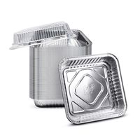 Fig & Leaf (210 Pack) Square Baking Pans with LIDS | Size 8" x 8" with 2" High Wall | Heavy Duty 32 Gauge l Disposable Aluminum Foil Tins l Portable Food Containers l Top Baker's Choice
