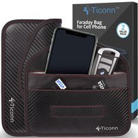 TICONN Faraday Bag for Cell Phone (2 Pack), GPS RFID Signal Blocking Bag, Shielding Pouch Wallet Phone Case (Carbon Fiber)