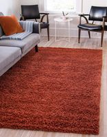 Unique Loom Solo Solid Shag Collection Modern Plush Terracotta Area Rug (2' 2 x 3' 0)