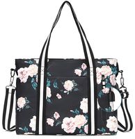 Laptop Bag Shoulder Messenger Bag for Women 15.6 inch Floral Tote Bag Lightweight Waterproof Business Office Work Travel for Laptop with USB Charging Port