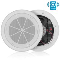 6.5" Ceiling Wall Mount Speaker - Full Range Woofer Speaker System 1.5'' Tweeter Cup Flush Design w/ 60Hz-16kHz Frequency Response 120 Watts Peak & Template for Easy Installation - Pyle PDICS6