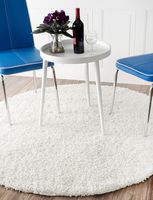 nuLOOM Cozy Soft and Plush Diamond Solid Shag Rug, 5' 3" Round, White