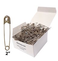 NiftyPlaza Extra Large 2" Safety Pins - Heavy Duty, Industrial Strength, Nickel Plated, Rust Resistant (200)