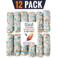 JL Local 12 Pack White Sage Smudge Sticks for Smudging & Cleansing | Smudge Kit White Sage Incense Sticks for Cleansing