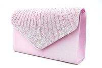 Nodykka Women Evening Envelope Rhinestone Frosted Handbag Party Bridal Clutch Purse Shoulder Cross Body Bag