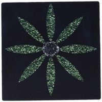 3dRose LLC 8 x 8 x 0.25 Inches Mouse Pad, Green Bling Daisy with Diamond (mp_65164_1)
