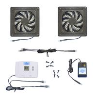 Home Theater 2-Zone AV cabinet cooling Fans/Digital Thermostat/Multi-Speed Fans