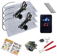 WATERCARBON Water Carbon Universal 2 Wheel Switch Car Heated Seat Heater Pad Car Seat Warmer Covers Kit Uses Carbon Fiber Premium White Heating Pad 2 Seats and Hog Rings Pliers, 100 Hog Rings