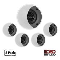 OSD Audio ACE500 in-Ceiling/in-Wall Trimless Speaker 375W Home Theater 5-Speaker Package 5-1/4" Woofer Paintable Snap-in Grill