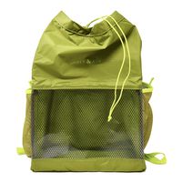 Amber & Ash Drawstring Backpack - Foldable, Water-Resistant Daypack with Durable, Transparent Panel - Packable & Lightweight Bag for School, Travel, Sports, and the Gym - Fits 13 in Laptop [Green]