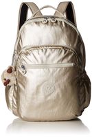 Kipling Seoul Go Laptop, Padded, Adjustable Backpack Straps, Zip Closure, Cloud Grey/Metallic