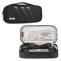 BUBM Carrying Bag for AC Adapter, Travel Organizer for Laptop Charger, Pouch Cover Case for Power Cord and Other Accessories, Black