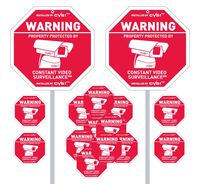 2 Security Camera Yard Signs with 12 matching CCTV decals plus free alarm decal!