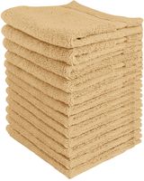 Utopia Towels - Premium Washcloths Set (12 x 12 Inches, Beige) - 600 GSM 100% Cotton Flannel Face Cloths, Highly Absorbent and Soft Feel Fingertip Towels (12-Pack)