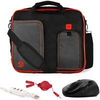 VanGoddy Pindar Red Trim Laptop Bag w/Accessories for Acer Aspire Series/One 10 / CloudBook/ChromeBook/Iconia 10"-11.6inch
