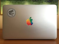 Design Art Apple Watercolor Multicolour Glowing Logo Eppo Brand Sticker Decal For 11" 13" 15" inch Macbook pro/air laptop with glowing logo - Perfect Fit